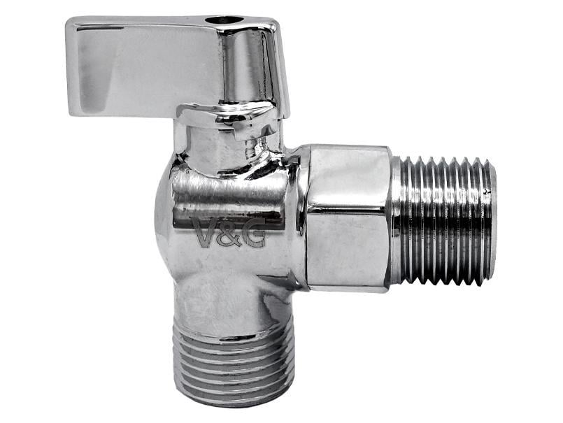 Кран для подключения сантехнических приборов V&G VALOGIN 1/2"x1/2" угловой Хром (RS-VG-501101) - фото 3 Кран для подключения сантехнических приборов V&G VALOGIN 1/2"x1/2" угловой Хром (RS-VG-501101) - фото 3