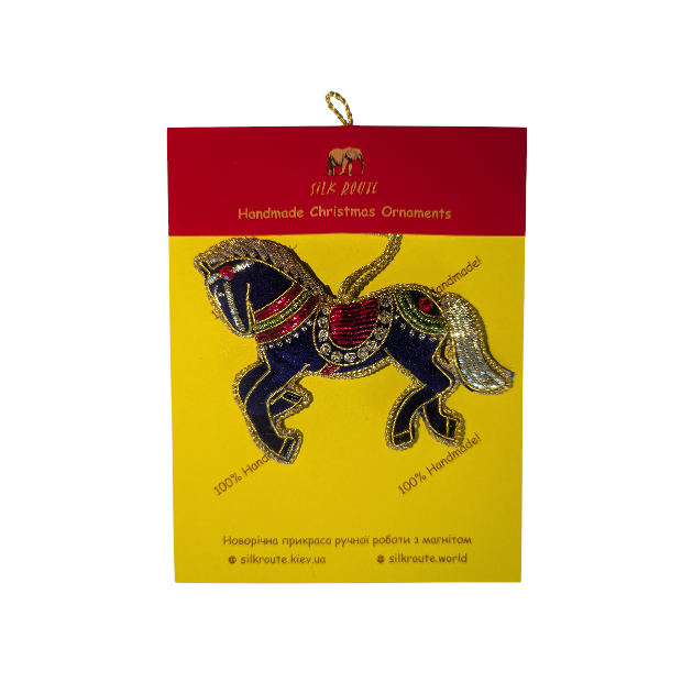 Елочная игрушка Silk Route символ года 2026 Лошадь 9х9 см - фото 2