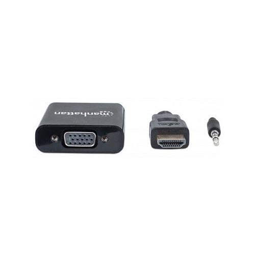 Перехідник Manhattan 151450 HDMI M VGA F з аудіо інтерфейсом Black (565413) - фото 5