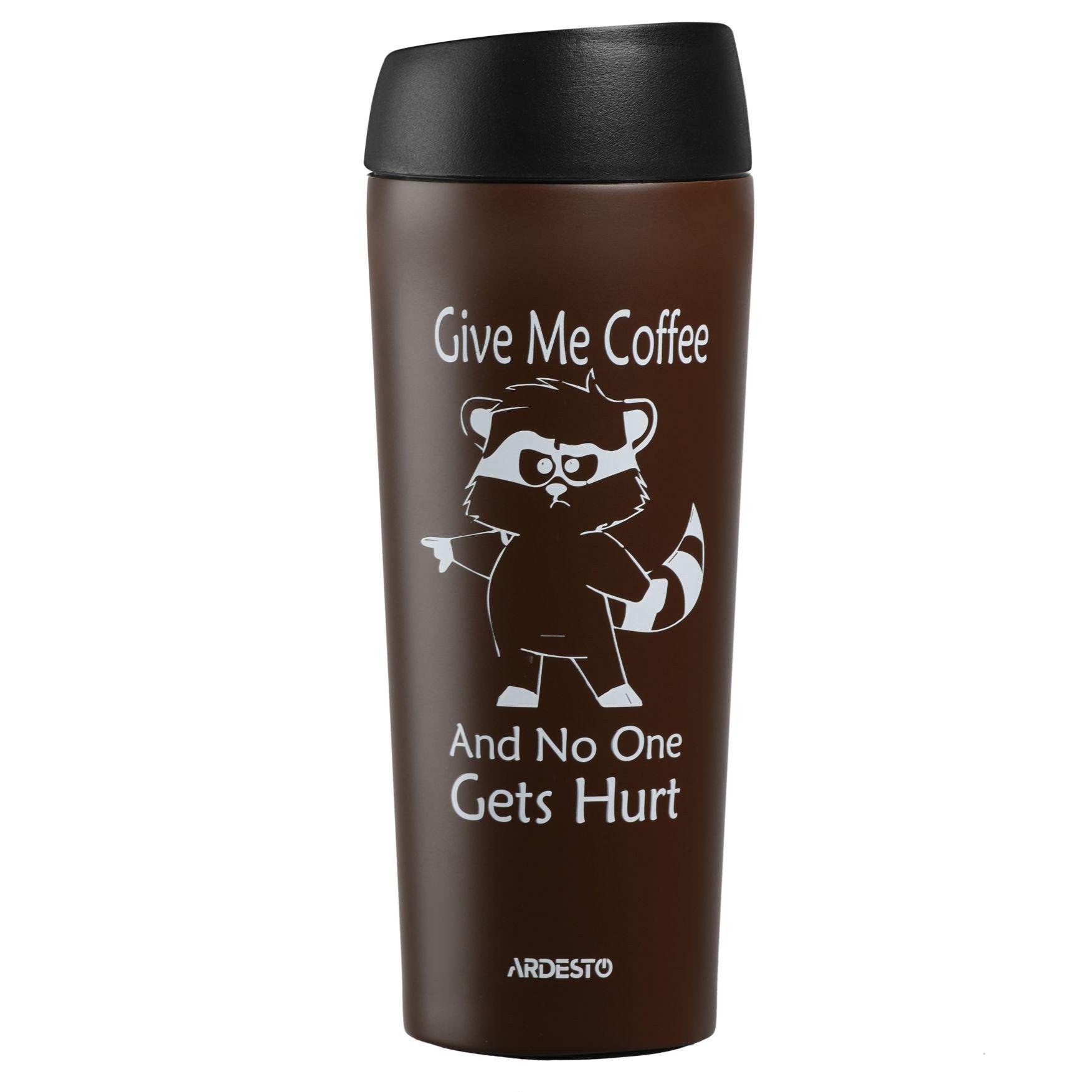 Термочашка Ardesto Coffee time Raccoon AR2645DML 450 мл