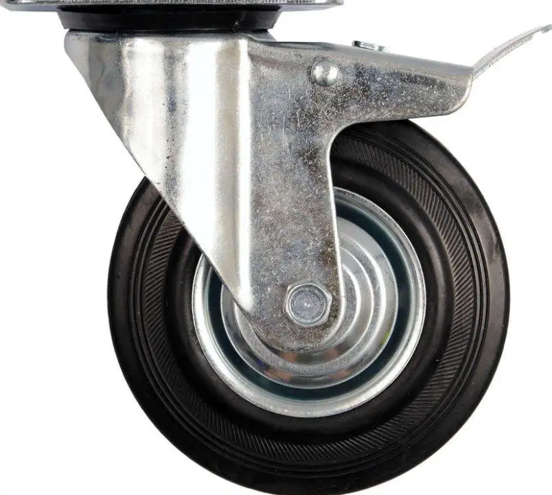 Колесо к тележке Vorel Ø 200 мм b 46 мм с вращающейся опорой и тормозом h 235 мм нагрузка 150 кг (87327)