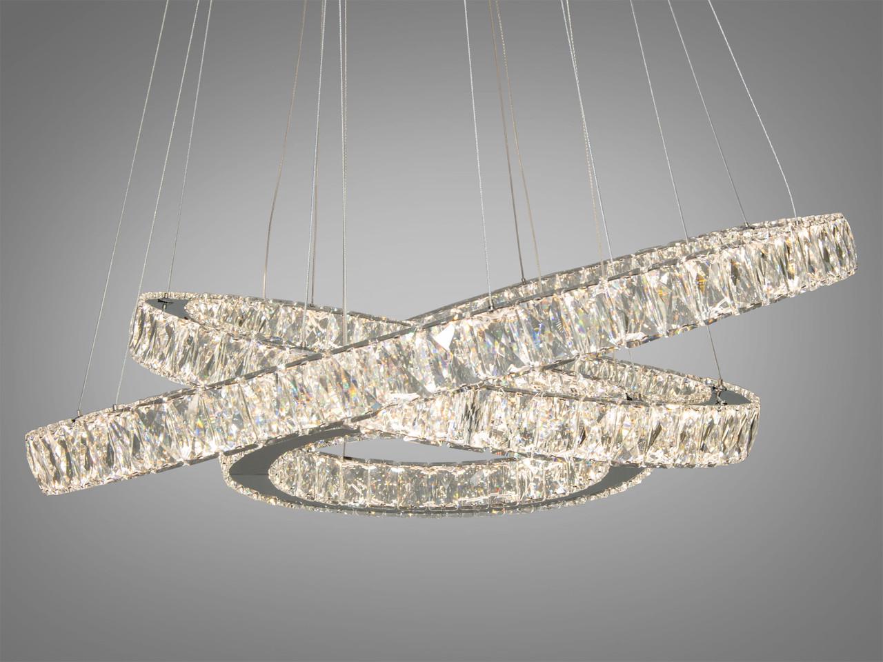 Люстра-подвес хрустальная LED 7201-9A/750+580+400HR (2437589209)