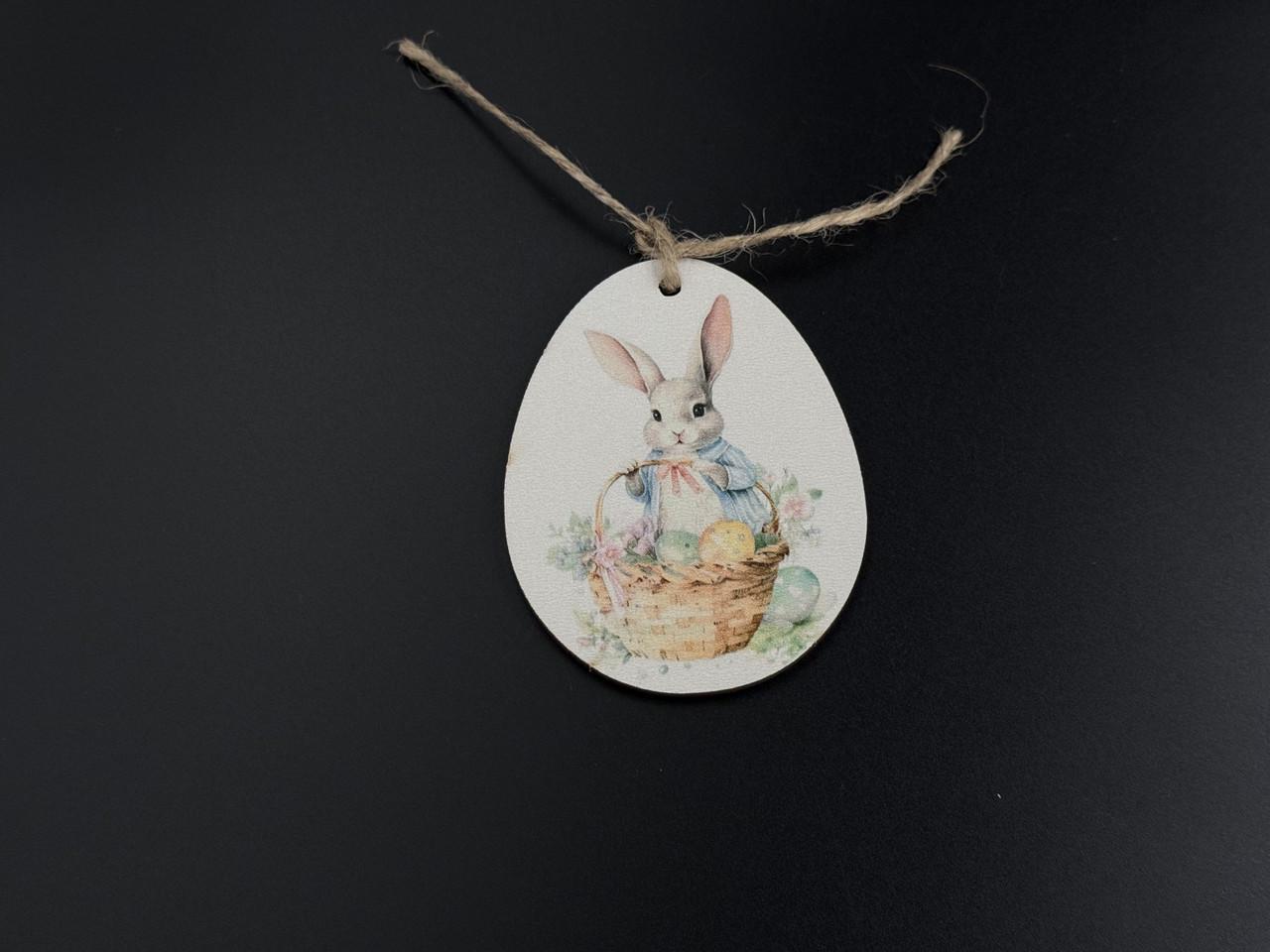 Заготовка-подвеска для рукоделия Пасхальное яйцо с принтом пасхальный заяц под декупаж и роспись 8х6 см Разноцветный (XV-004) - фото 2 Заготовка-подвеска для рукоделия Пасхальное яйцо с принтом пасхальный заяц под декупаж и роспись 8х6 см Разноцветный (XV-004) - фото 2