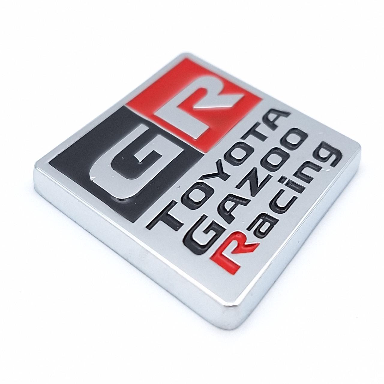 Эмблема плашка GR Toyota Gazoo Racing металл 6х4 см Хром глянцевый (2458452568)