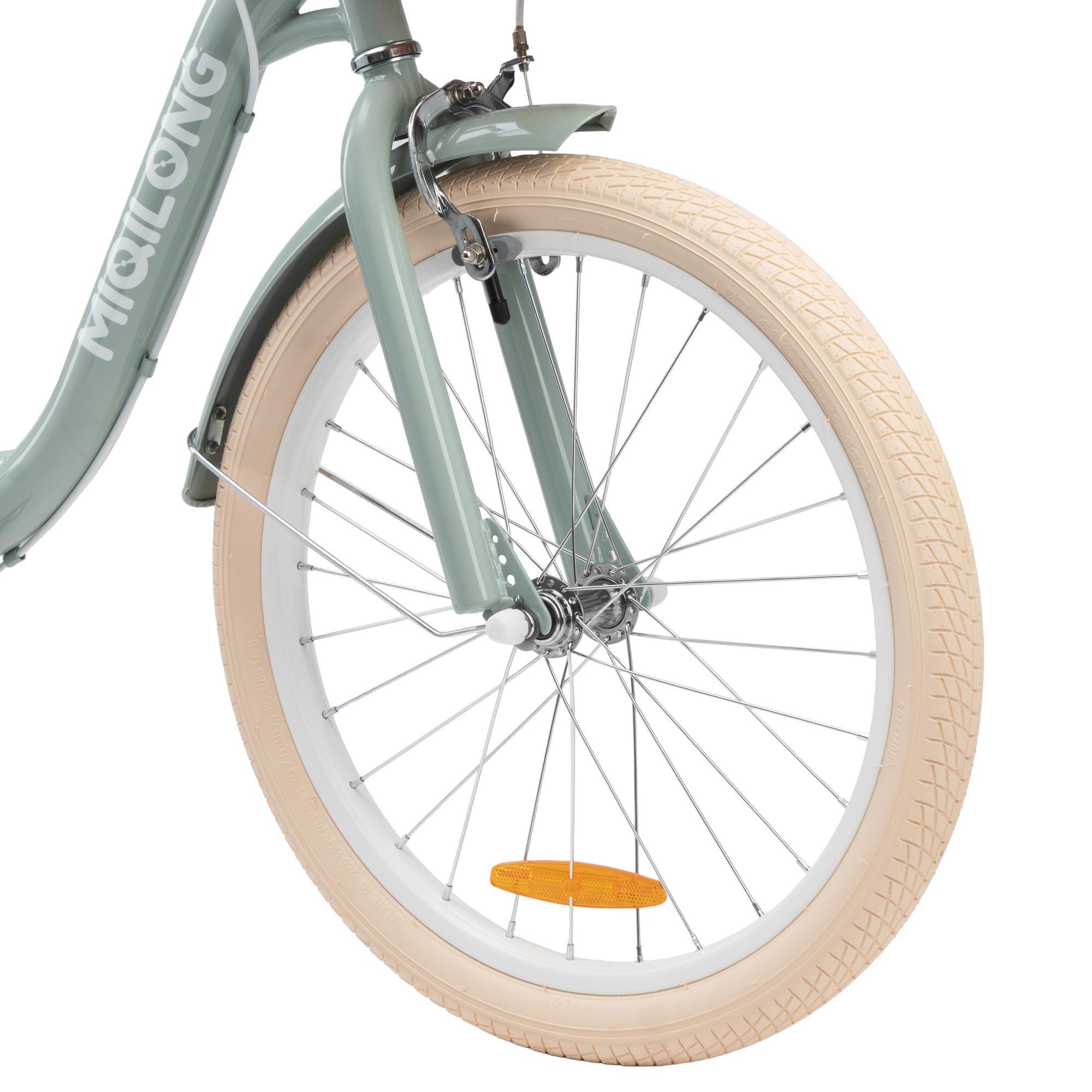 Детский велосипед Miqilong LS 20" с корзиной из натурального ротанга Оливковый (RBB-LS20-OLIVE) - фото 7