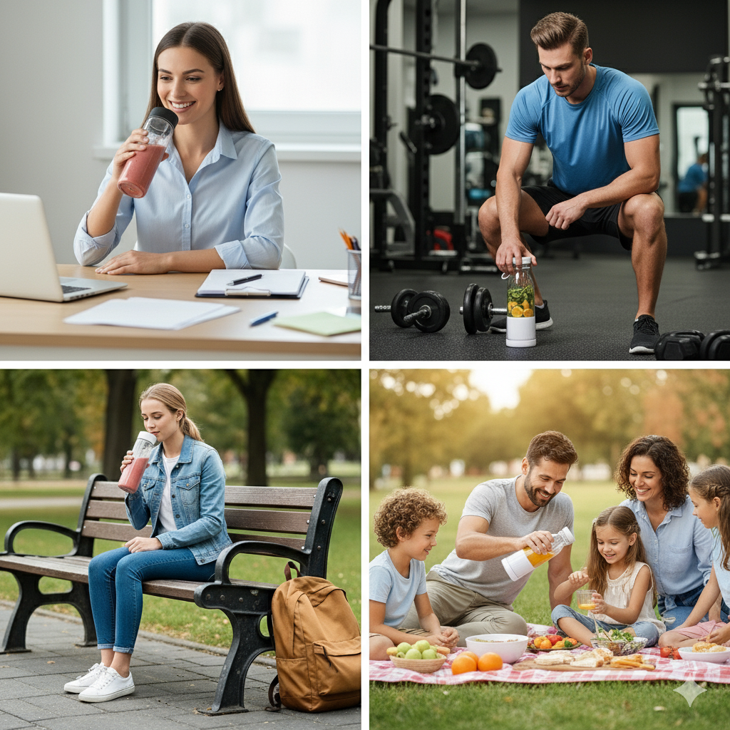 Бутылка-блендер Stenson USB компактный для путешествий и спорта 420 мл White (30315) - фото 2 Бутылка-блендер Stenson USB компактный для путешествий и спорта 420 мл White (30315) - фото 2