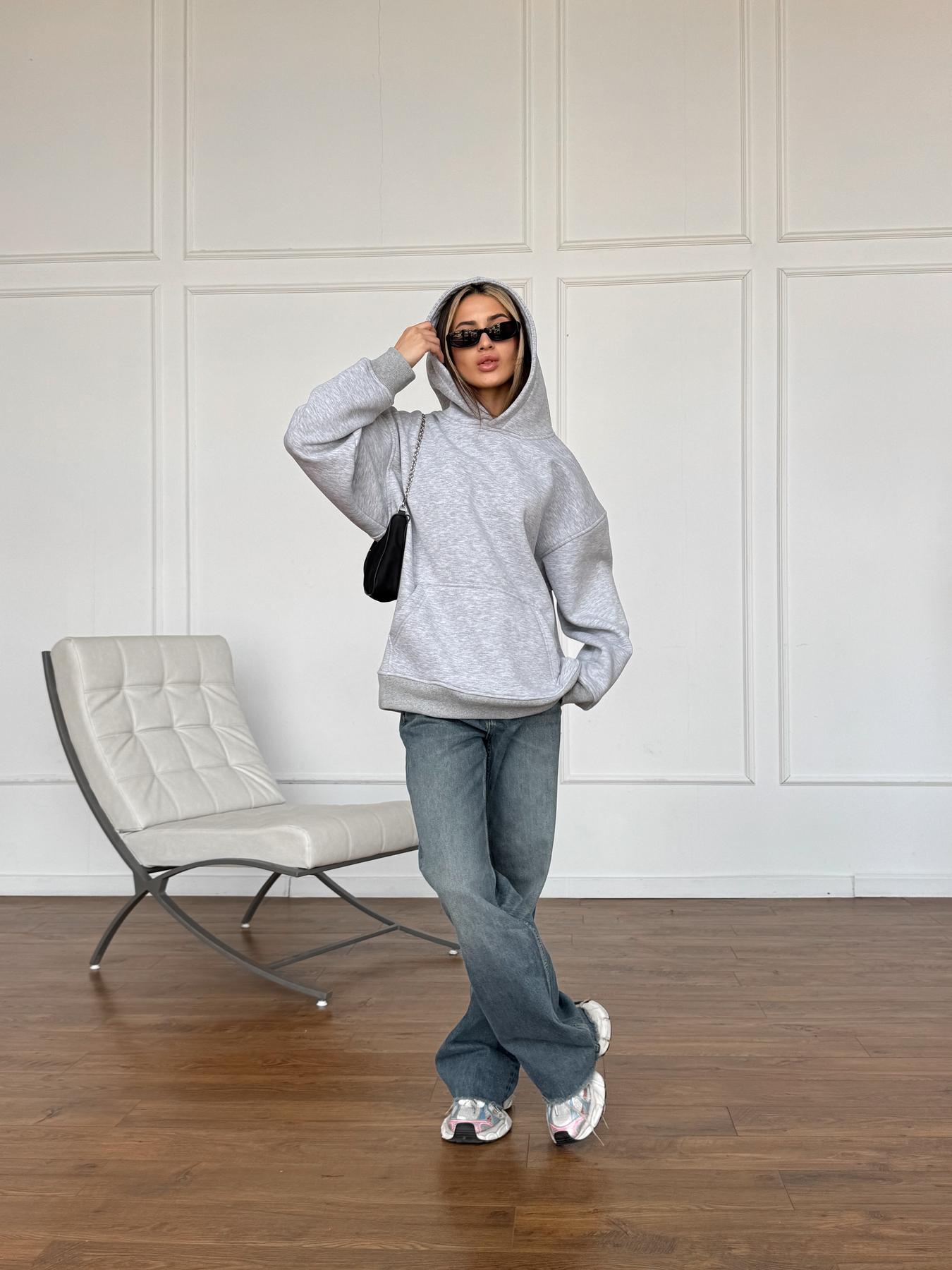 Кофта женская Over зимняя флисовая XL Серый (26320/3/5) - фото 3 Кофта женская Over зимняя флисовая XL Серый (26320/3/5) - фото 3