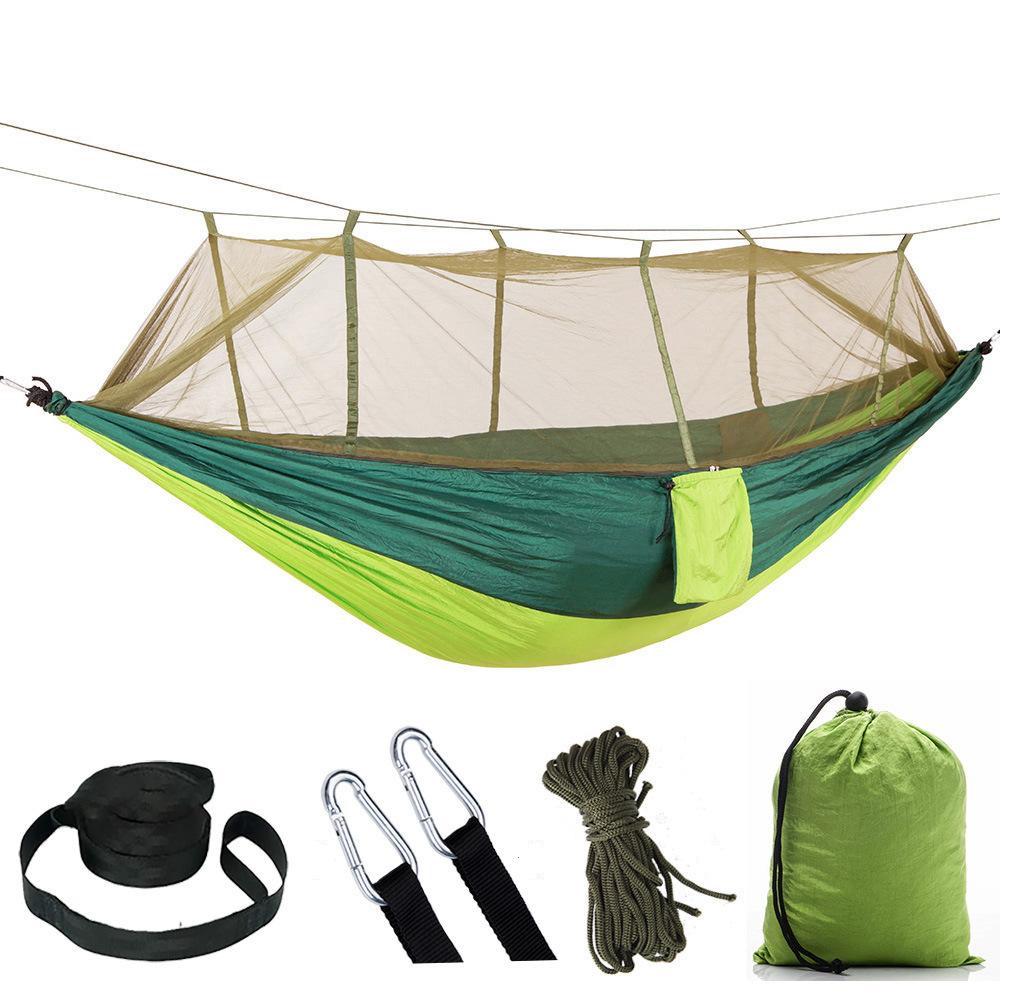 Гамак туристический подвесной iCamp с москитной сеткой двухместный 260x140 см Зеленый (Е051059)