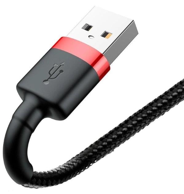 Кабель для зарядки BASEUS Cafule Cable USB to Lightning 1,5 A 2 м Black/Red (CALKLF-C19) - фото 3