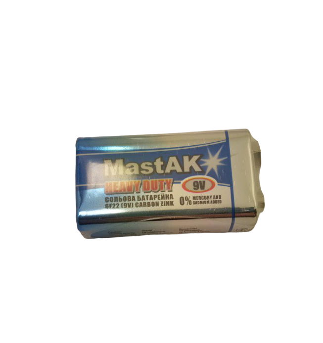 Батарейка Mastak 6F22 9V крона