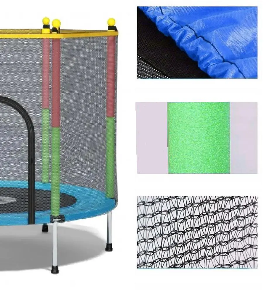 Батут детский Atleto KRB01 с защитной сеткой на металлических опорах 140 см Синий (132-76-21000142) - фото 9