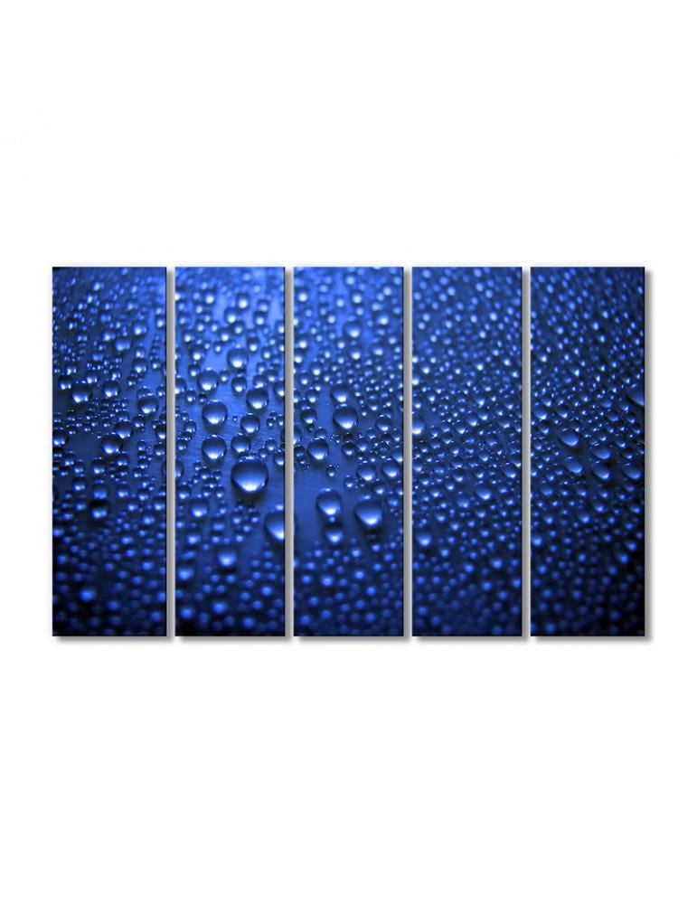 Картина модульная  Синие капли 5 модулей 70x105 см