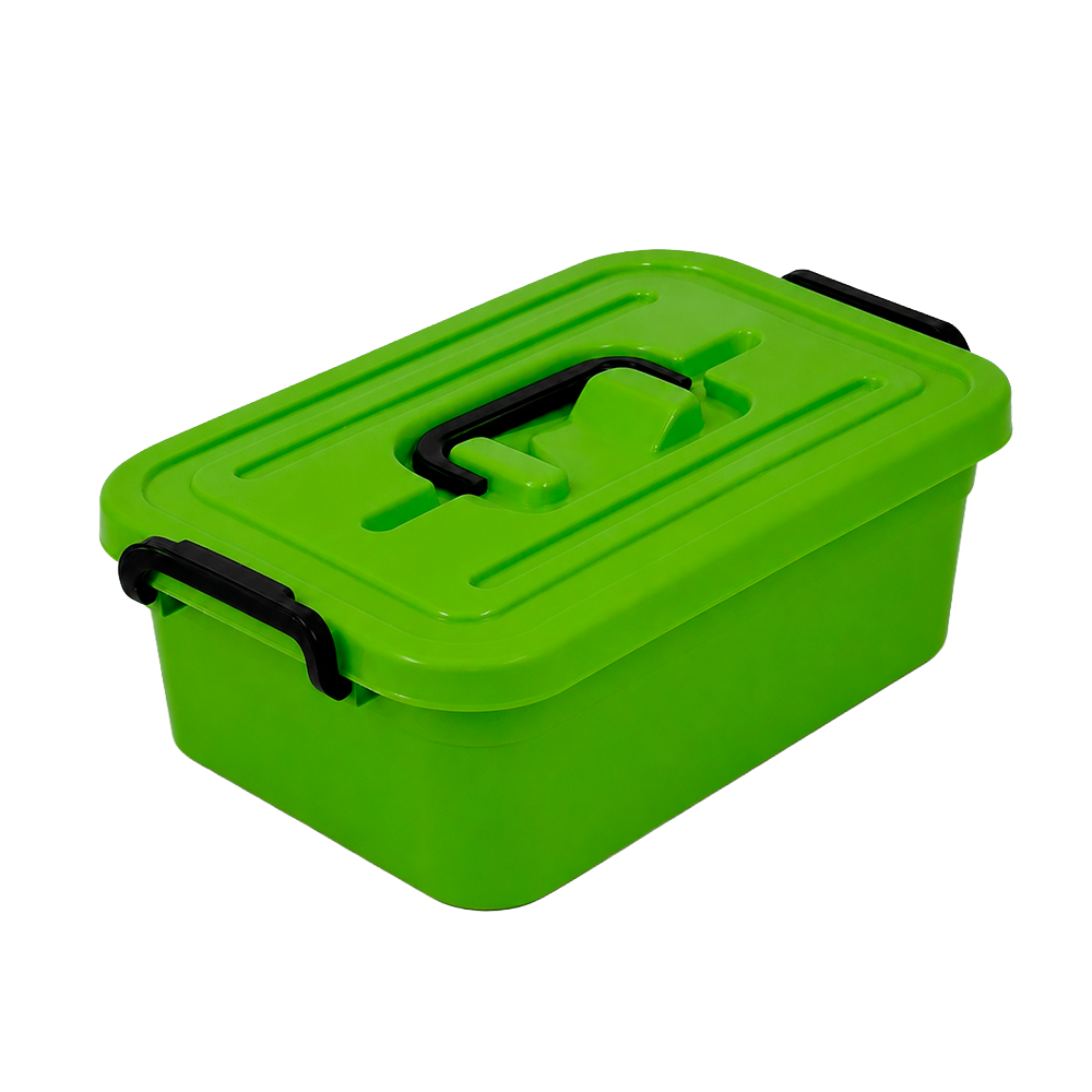 Ящик пластиковий з кришкою Stenson 19,5х28х10,5 см 3,8 л Green (PB-966)