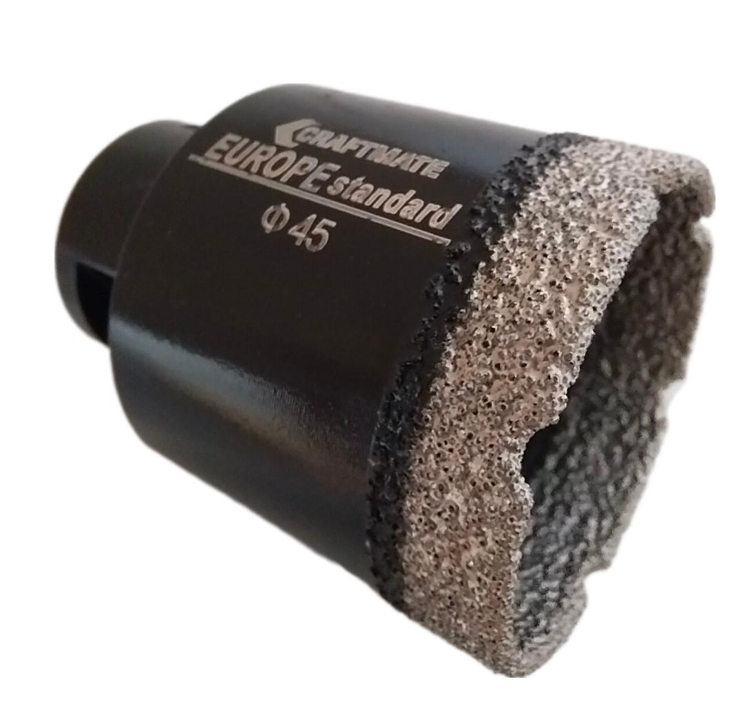 Коронка алмазная Craftmate 45 мм М14 сухое сверление для УШМ - фото 1 Коронка алмазная Craftmate 45 мм М14 сухое сверление для УШМ - фото 1