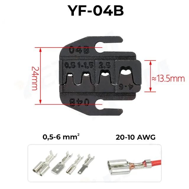 Матрица для кримпера серии YF Tactix YF-04B 0,5-6 мм2 20-10 AWG (YF-04B) - фото 2