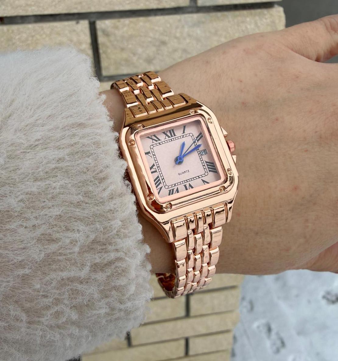 Часы женские GONCHAR & CO медицинский сплав кварцевый механизм с числами месяца Gold Roz (65-17)