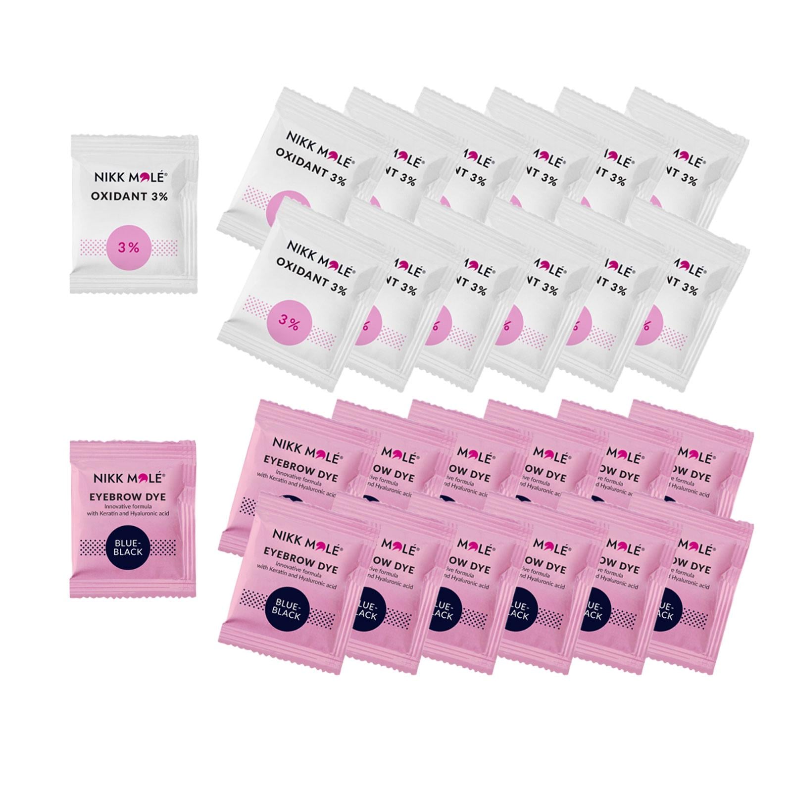 Набор краска для бровей и ресниц Nikk Mole сине-черный 25х5 мл саше (NM-bb5-2)