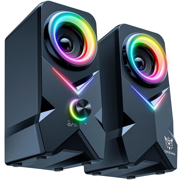 Колонки компьютерные акустика для ПК Onikuma L2 с RGB подсветкой 10 W BT/AUX/USB Black Колонки компьютерные акустика для ПК Onikuma L2 с RGB подсветкой 10 W BT/AUX/USB Black