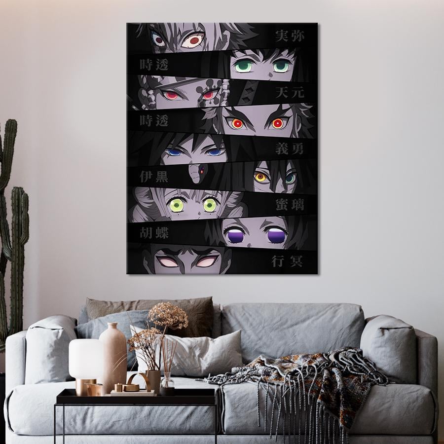 Настенний декор Герои манги Клинок рассекающий демонов 80x60 см (YA-136)