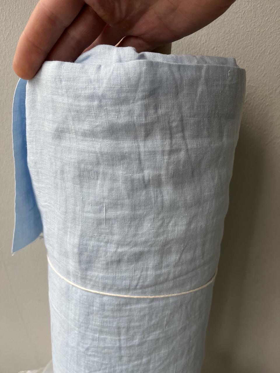 Ткань LINEN PLUS CRASH EFFECT 100% лен 250 см 1347 Небесно-голубой - фото 6