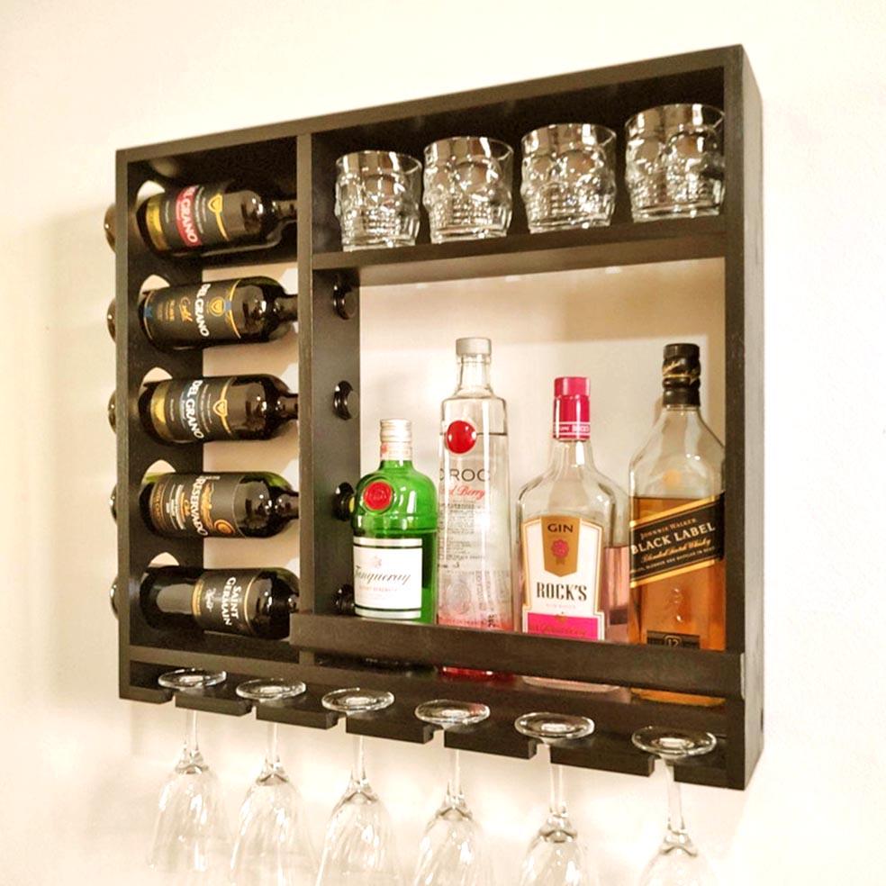 Полка для вина настенная из дерева Минами Мокко (ПНК-012510)