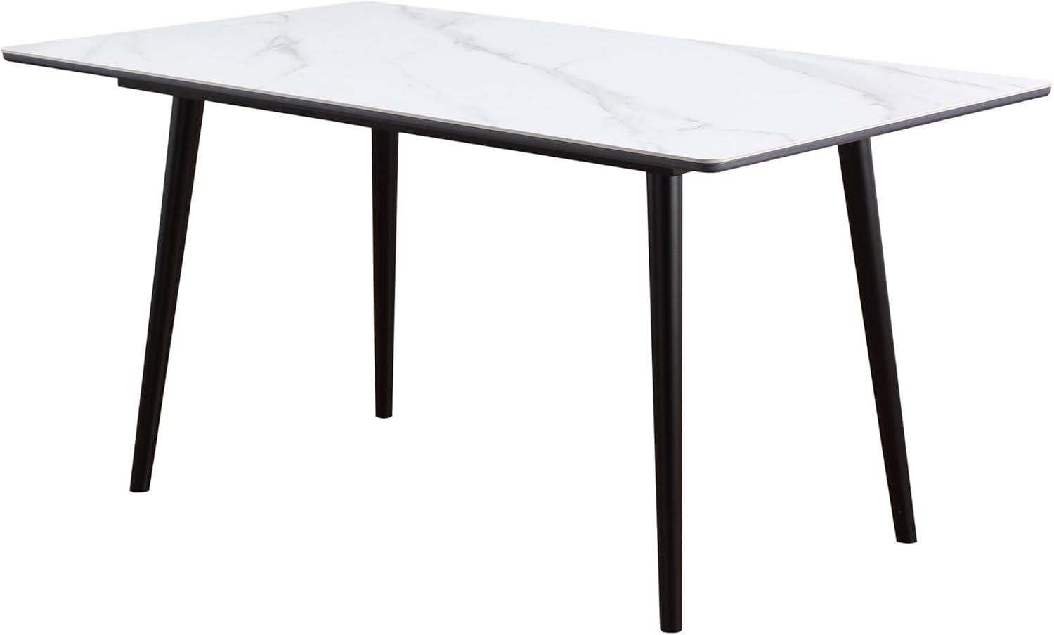 Обеденный стол Fregat Kerama керамическая плита 11 мм 140x80 см Белый мрамор (KJT-140)