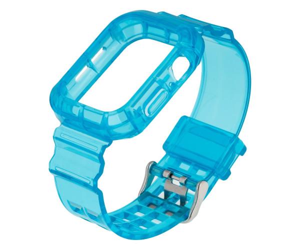 Ремешок Color Transparent для Apple Watch и Protect Case Sea 40 мм Blue