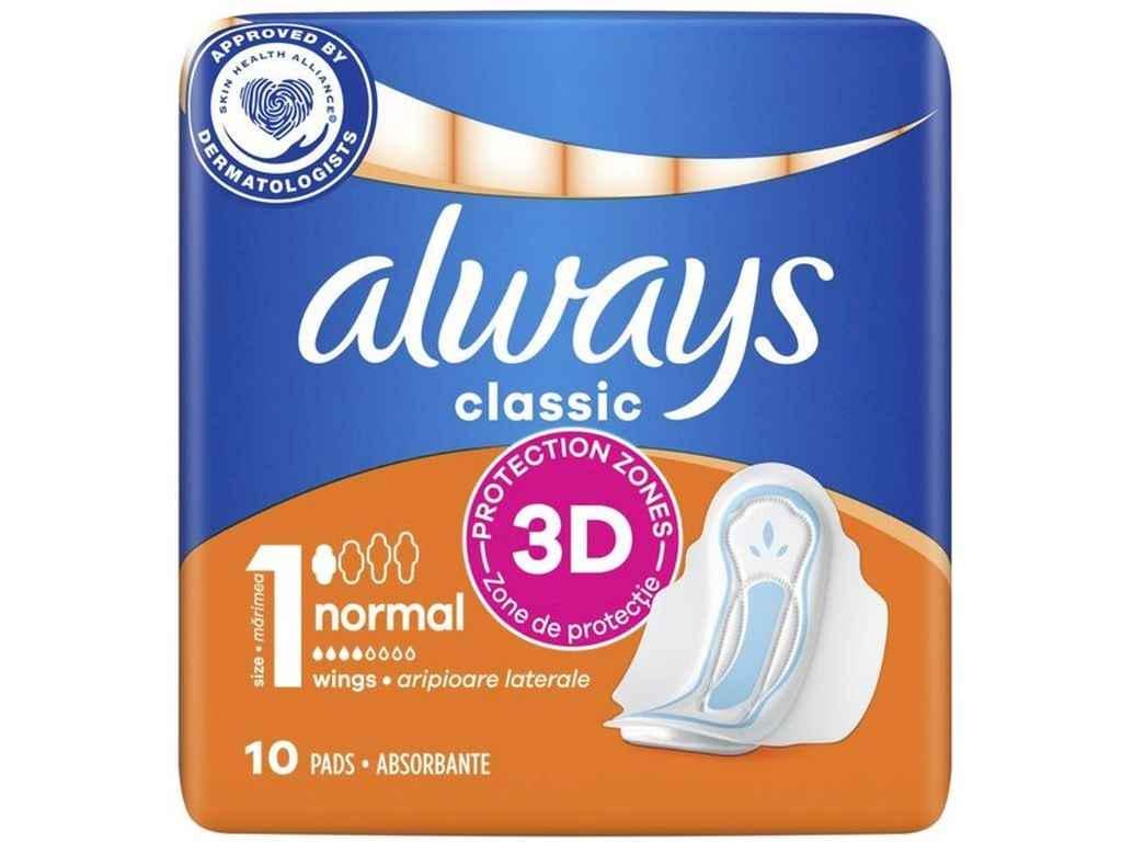 Прокладки гігієнічні Always Classic Normal денні 4 краплі 10 шт. (1107275)