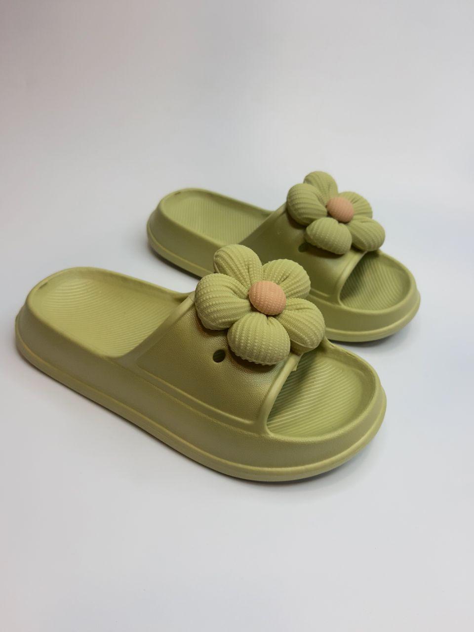 Шлепанцы для девочки Olimp р. 32 Оливковый (356-1 олива)