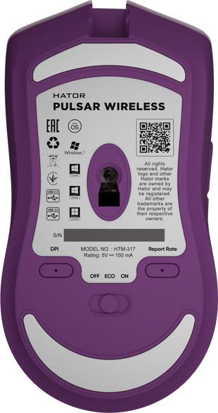 Комп'ютерна мишка Hator Pulsar Wireless Lilac (HTM-317) - фото 6