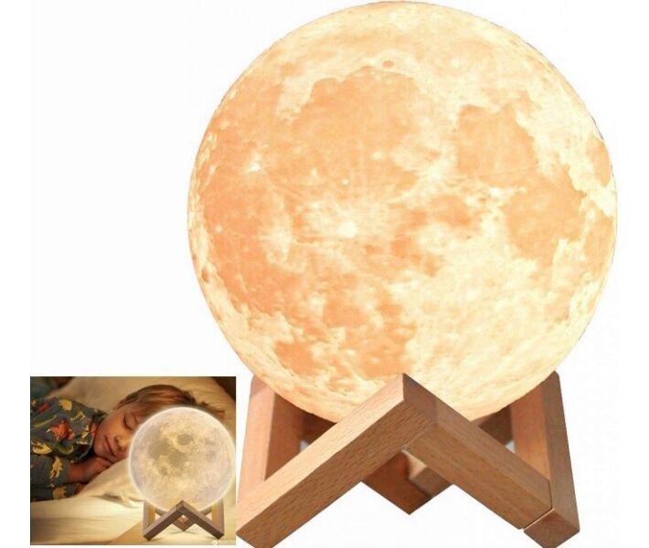 Светильник-ночник 3D Moon Lamp Луна на сенсорном управлении беспроводной - фото 3