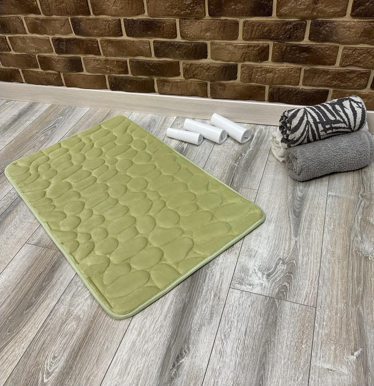 Коврик для ванной Stone Premium Memory Foam 80х50 см Зеленый (KS0010) - фото 3 Коврик для ванной Stone Premium Memory Foam 80х50 см Зеленый (KS0010) - фото 3