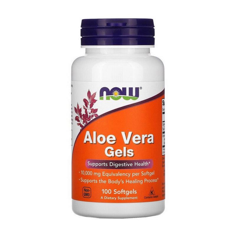 Алоэ вера NOW Aloe Vera Gels эквивалент 10000 мг 100 мягких капс.