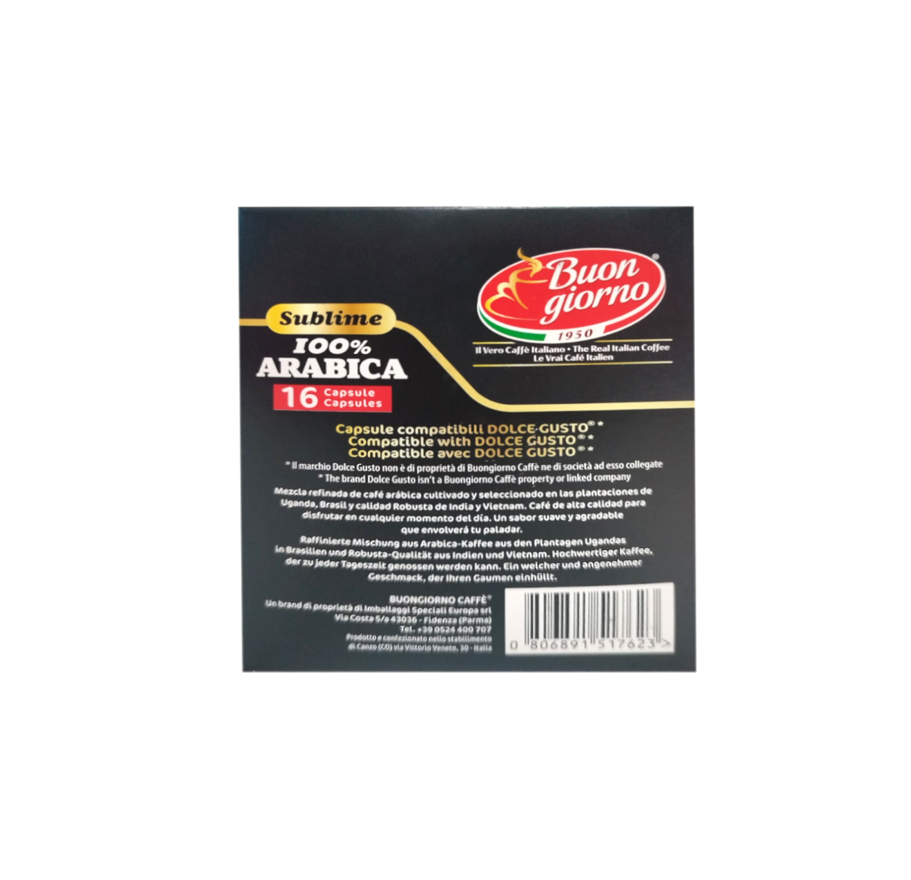 Кава в капсулах Buongiorno Dolce Gusto 100% Arabica 16 шт. (29708498) - фото 3 Кава в капсулах Buongiorno Dolce Gusto 100% Arabica 16 шт. (29708498) - фото 3