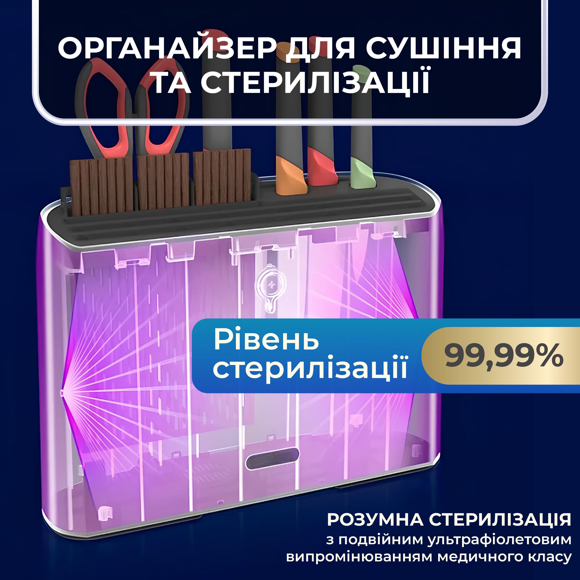 Набір обробних дощок і ножів Kayfovo KS-12 стерилізатор органайзер 9в1 (29179) - фото 6