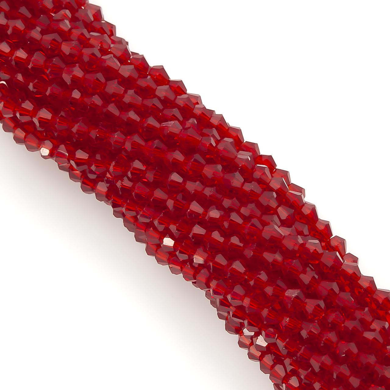 Бусины хрустальные Биконус 2,3х3 мм 160 шт. Красный (БИ0002к07)