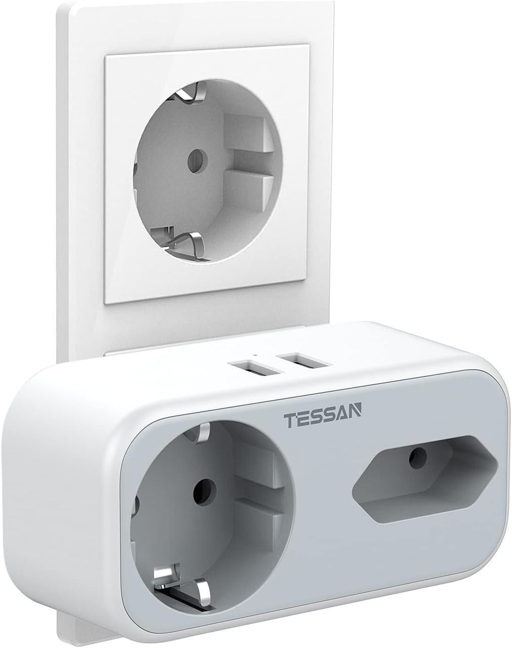 Розетка электрическая настенная TESSAN 4в1 несколько USB-розеток