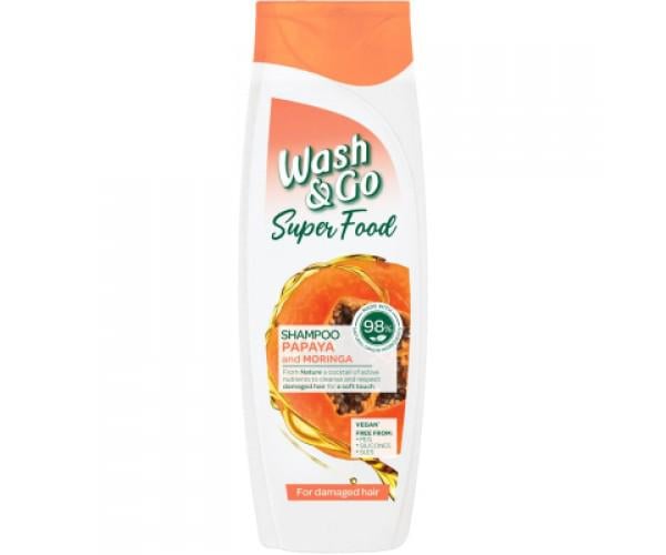 Шампунь Wash&Go Super Food з папаєю та морингою 400 мл (8008970053103) - фото 1