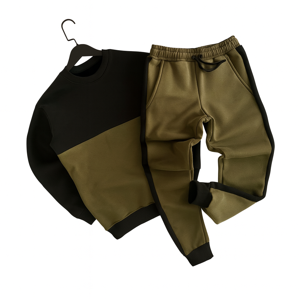 Спортивний костюм чоловічий зимовий L Хакі/Чорний (31435809)