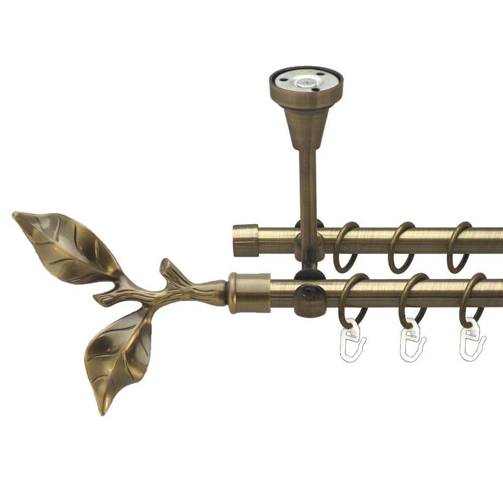 Карниз для штор Orvit Листок двухрядный гладкий 160 см Антик (00-00022565)