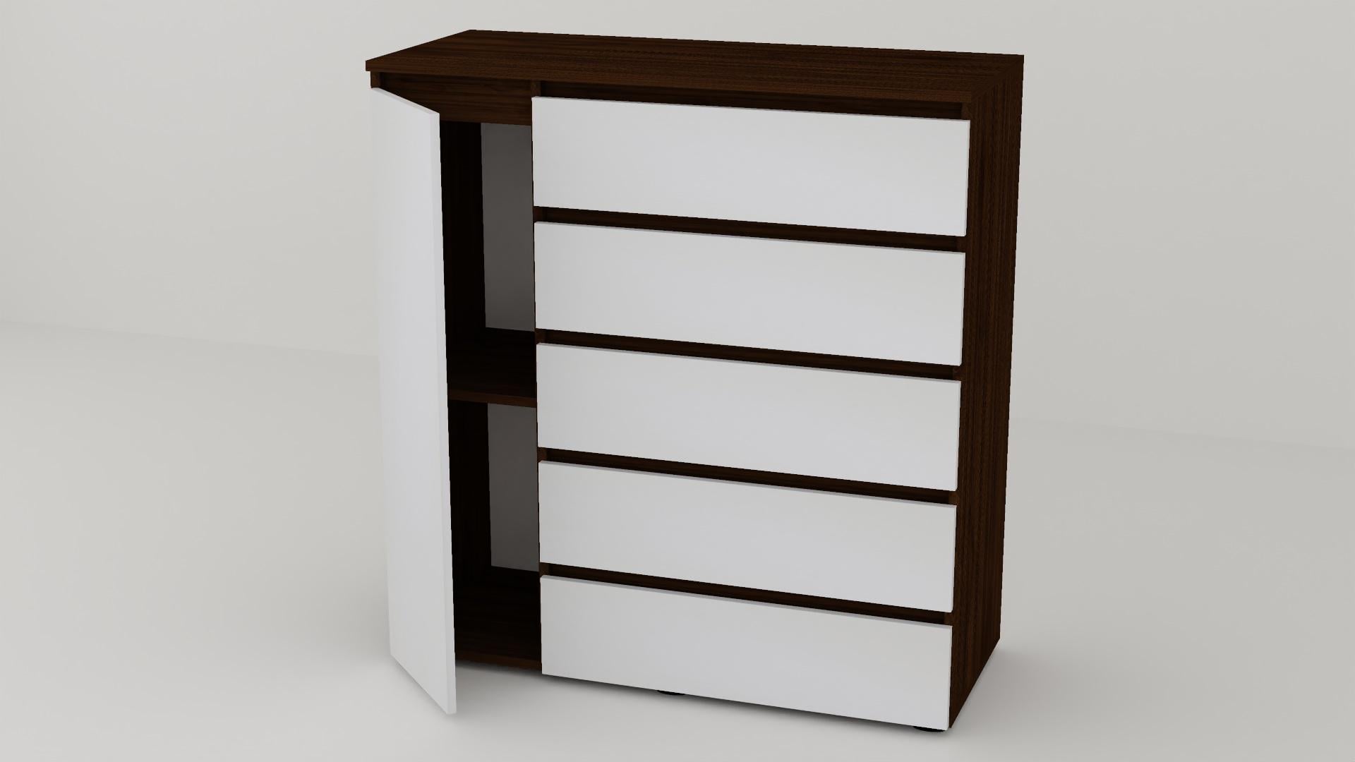 Комод Алекса СН-15/50 105х50х111 см Белый/Орех селект