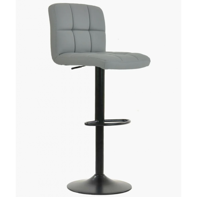 Барный стул со спинкой Bonro B-0106 Серый с черным основанием (42400428)