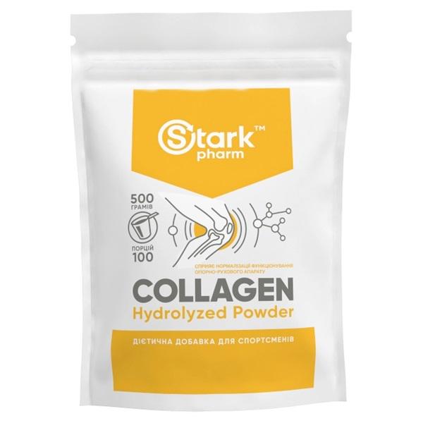 Хондропротектор для спорта Stark Pharm Stark Collagen Hydrolyzed Powder 500 g /100 servings/ Pure