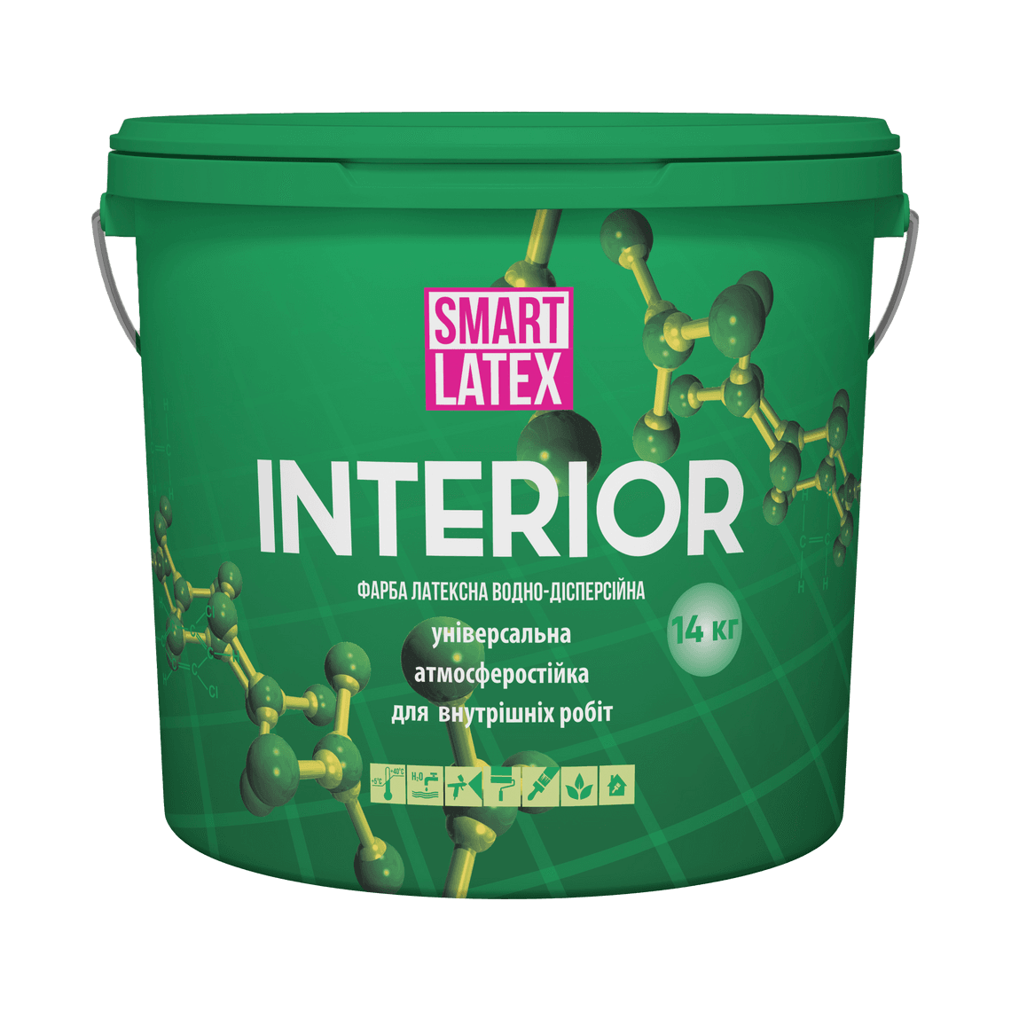 Краска интерьерная моющаяся SMART LATEX Универсальная 14 кг/10 л Белый матовый (132)