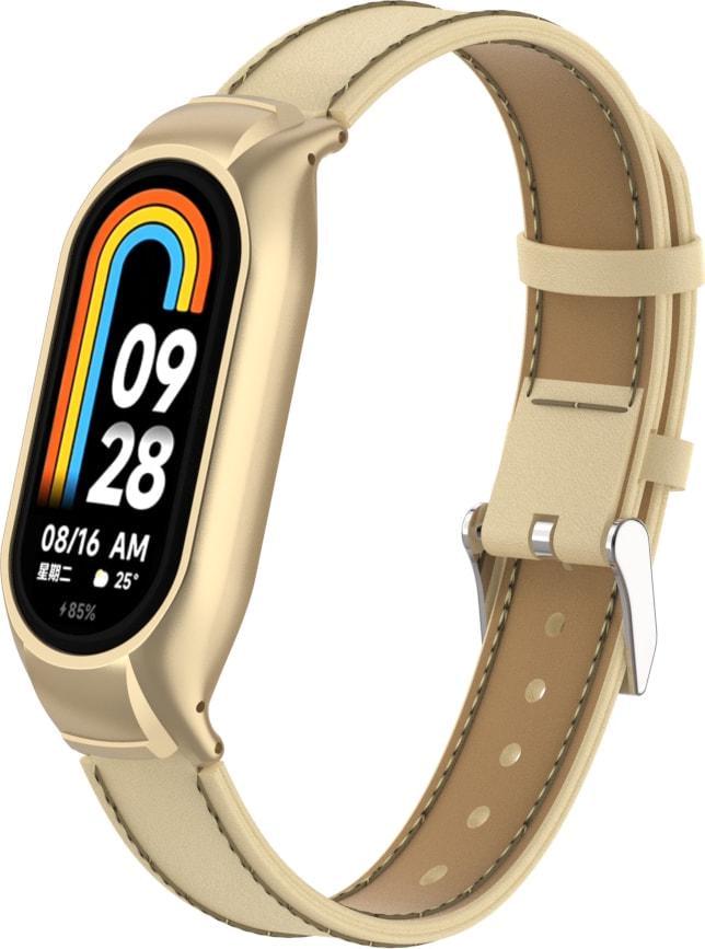 Ремешок кожаный MultiColor для Mi Smart Band 8 Beige (33571-34)