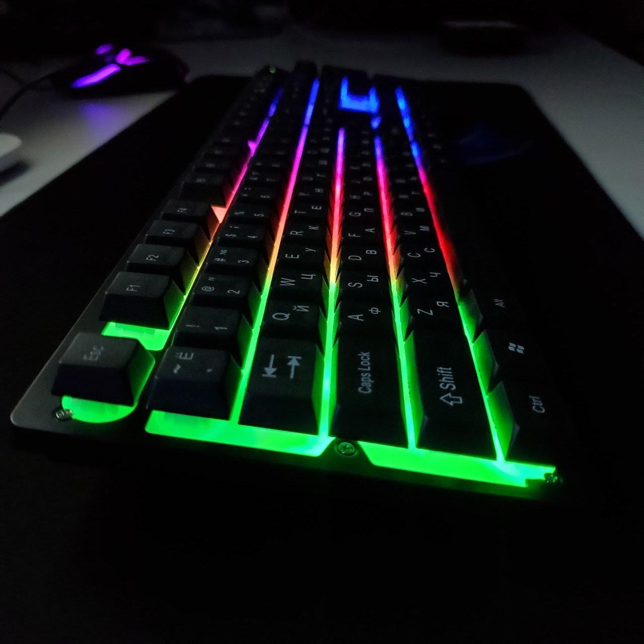 Провідна ігрова клавіатура з мишкою з яскравим RGB-LED підсвічуванням USB (kr-6300TZ) - фото 5