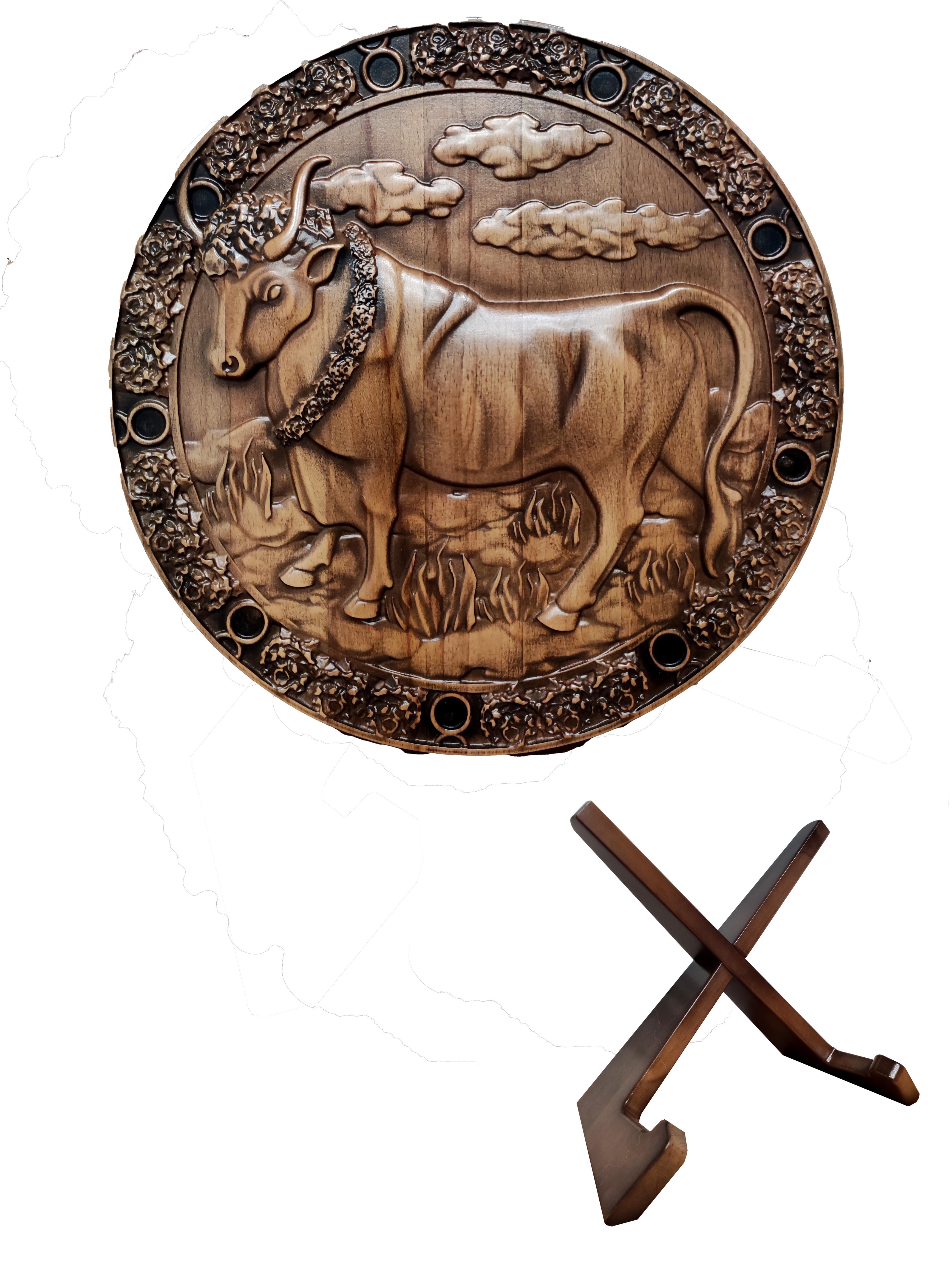 Сувенир из дерева ALEDRO Зодиак Телец 300х300х25 мм (2772991388)