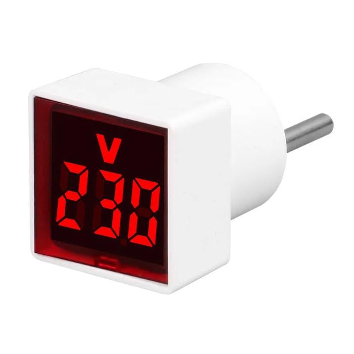 Вольтметр світлодіодний цифровий квадратний AC 50-500V Червоний (VM-220-R-K)