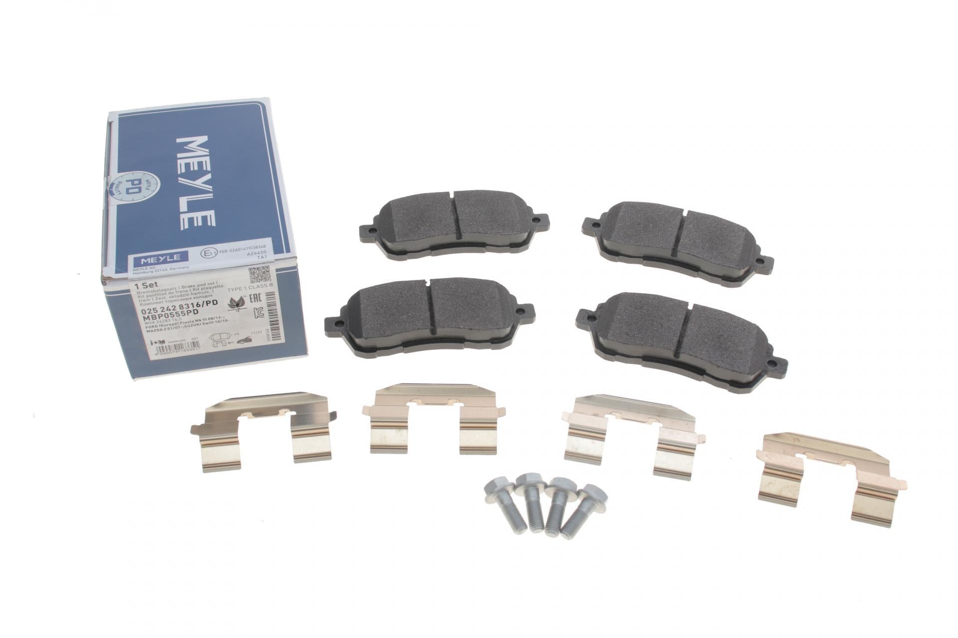 Колодки тормозные передние Meyle Ford Fiesta 08- TRW (025 242 8316/PD MEYLE)