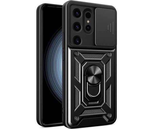 Чехол накладка Ricco Camera Sliding для Samsung Galaxy S24 Ultra Черный